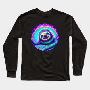 Luminescent Glowing Neon Sloth Long Sleeve T-Shirt